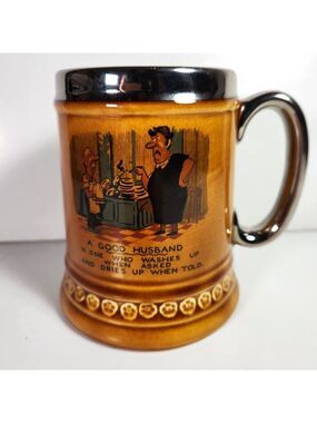 Lord Nelson Ware Stein Mug Cup A Good Husband Elijah Cotton Stafford England 70s